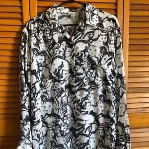 American Apparel Chiffon Cat Button Down
